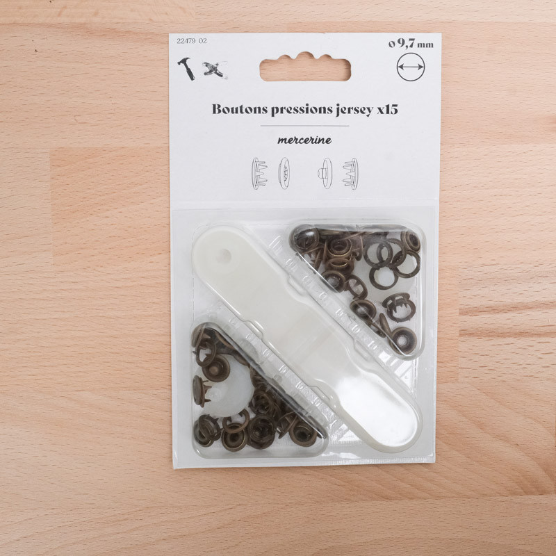 Bouton Pression taille 9,7MM vieux laiton